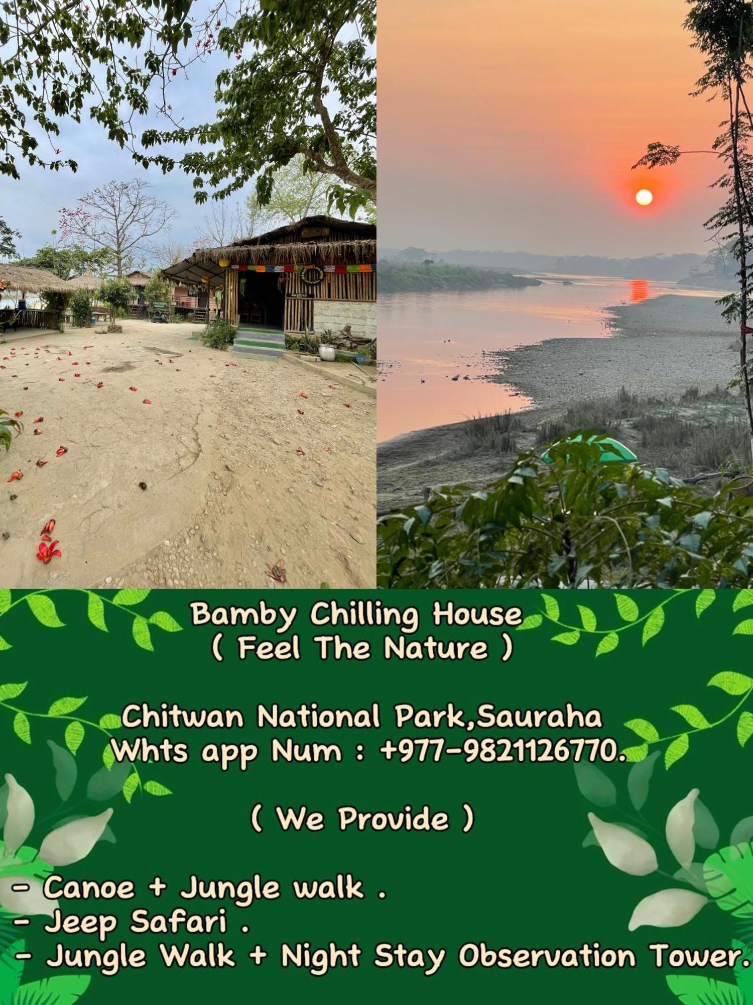 Bamby Chilling House - Feel The Nature Sauraha Exteriör bild